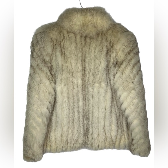 Saga Fox Women's Small Blue Fox Fur From Finland Coat With Slit Pockets - Picture 2 of 14